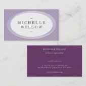 紫色および灰色の星名前フレームの名刺 名刺 (正面/裏面)