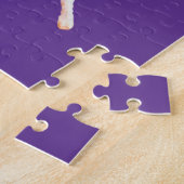 紫色および白いカスタマイズ可能の踊りのバレリーナ ジグソーパズル (側面)