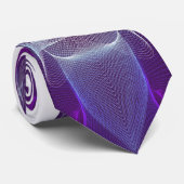 紫色および白いコンピュータカーブのタイ ネクタイ (ロール)