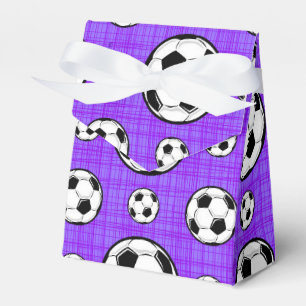 紫色および白いサッカーボールパターン フェイバーボックス