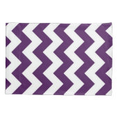 紫色および白いジグザグ形の幾何学的なパターン 枕カバー (裏面)