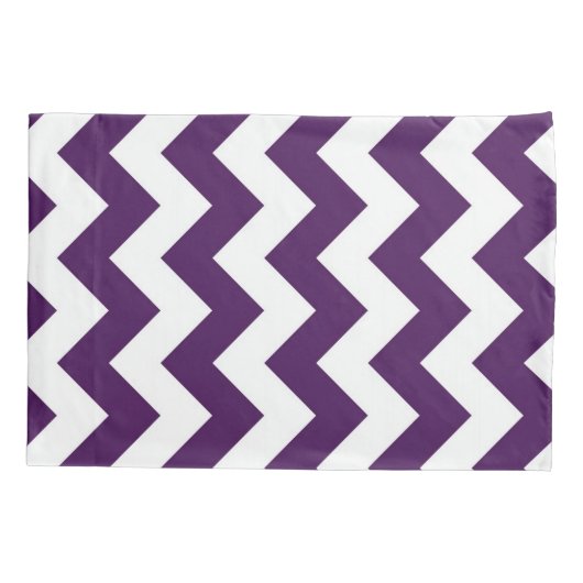 紫色および白いジグザグ形の幾何学的なパターン 枕カバー (裏面)