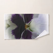 紫色および白いパンジー バスタオルセット (ハンドタオル)