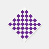 紫色および白いレジ係板パターン スタンダードカクテルナプキン (角)