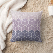 紫色および白い幾何学的な六角形 クッション (ブランケット)