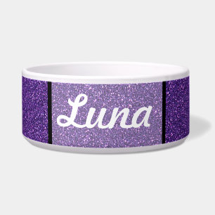 紫色および白い斑点ペットボール ボウル