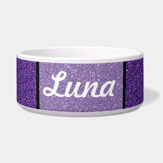 紫色および白い斑点ペットボール ボウル