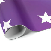 紫色および白い星パターン ラッピングペーパー (ロールコーナー)