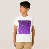 紫色および白い星、パターン Tシャツ (正面フル)