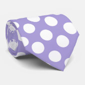 紫色および白い水玉模様のタイ ネクタイ (ロール)