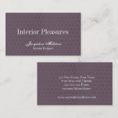 紫色および白い花のモノグラムの名刺 名刺 (正面/裏面)