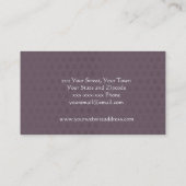 紫色および白い花のモノグラムの名刺 名刺 (裏面)