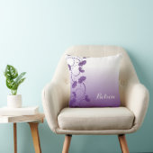 紫色および白い花柄はあなた自身で信じます クッション (椅子)