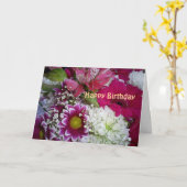 紫色および白い花 カード (黄色い花)