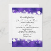 紫色および白い雪片の結婚式招待状 招待状 (正面/裏面)