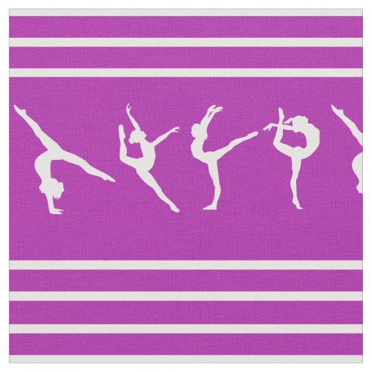 紫色および白くストライプのな体操 ファブリック (クローズアップ)