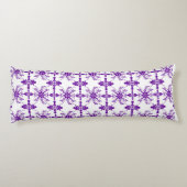 紫色および白く古い英国の花柄 ボディピロー (裏面)