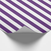 紫色および白のストライプの包装紙 ラッピングペーパー (角)