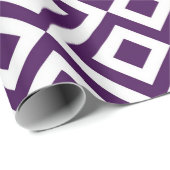 紫色および白の雷文のギフト用包装紙 ラッピングペーパー (ロールコーナー)