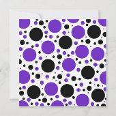 紫色および緑のケーキの誕生会 招待状 (裏面)