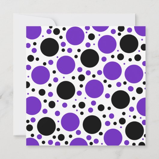 紫色および緑のケーキの誕生会 招待状 (裏面)