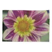 紫色および緑のダリアの枕カバー 枕カバー (裏面)