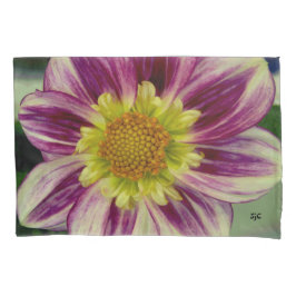 紫色および緑のダリアの枕カバー 枕カバー