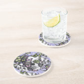 紫色および緑のレースの蝶スカルの箱 コースター (側面)