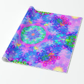 紫色および緑の万華鏡のように千変万化するパターンのフラクタルの芸術 ラッピングペーパー (アンロールド)