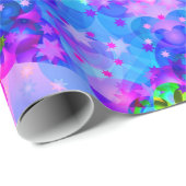 紫色および緑の万華鏡のように千変万化するパターンのフラクタルの芸術 ラッピングペーパー (ロールコーナー)