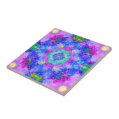 紫色および緑の万華鏡のように千変万化するパターンのフラクタル タイル (側面)