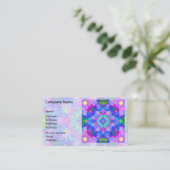 紫色および緑の万華鏡のように千変万化するパターンのフラクタル 名刺 (スタンド正面)