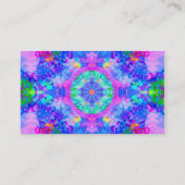 紫色および緑の万華鏡のように千変万化するパターンのフラクタル 名刺 (裏面)