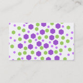 紫色および緑の六角形の点 名刺 (裏面)