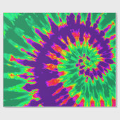 紫色および緑の絞り染め ラッピングペーパー (フラット)