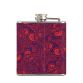紫色および赤いペルシャの星の曼荼羅パターン フラスク (裏面)