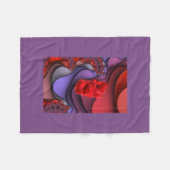 紫色および赤 フリースブランケット (正面(横))