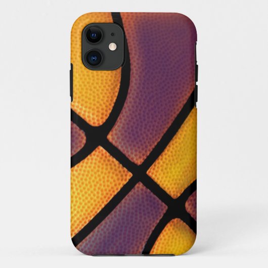 紫色および金ゴールドのバスケットボールの場合 Case-Mate iPhoneケース (裏面)