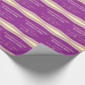 紫色および金ゴールドのパーソナライズな2016年のクラス ラッピングペーパー (角)