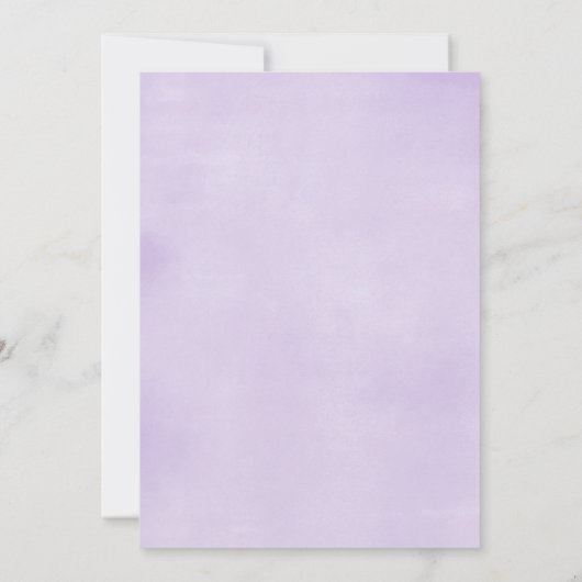 紫色および金ゴールドのユニコーンの女の子のベビーシャワー 招待状 (裏面)