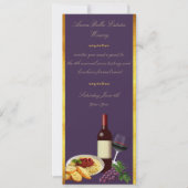 紫色および金ゴールドのワイナリーの昼食会のイベント 招待状 (正面)