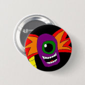 紫色および金ゴールドの外国の頭部Pin 缶バッジ (正面&裏面)