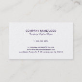 紫色および金ゴールドフェイクグリッターガーリーフローラ枠 名刺 (裏面)