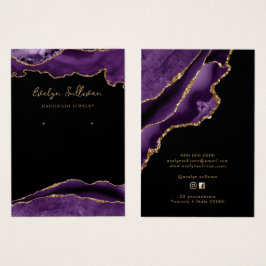 紫色および金ゴールド瑪瑙ジュエリー表示カード