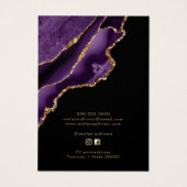 紫色および金ゴールド瑪瑙ジュエリー表示カード (裏面)