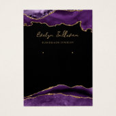 紫色および金ゴールド瑪瑙ジュエリー表示カード (正面)