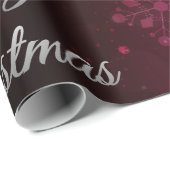 紫色および銀製のクリスマスツリーの球 ラッピングペーパー (ロールコーナー)