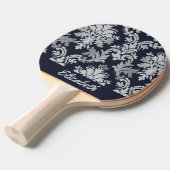 紫色および銀製のダマスク織のパーソナライズなかい 卓球ラケット (正面アングル)