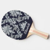 紫色および銀製のダマスク織のパーソナライズなかい 卓球ラケット (横)