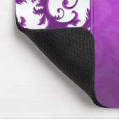 紫色および銀製のダマスク織のマウスパッド マウスパッド (コーナー)